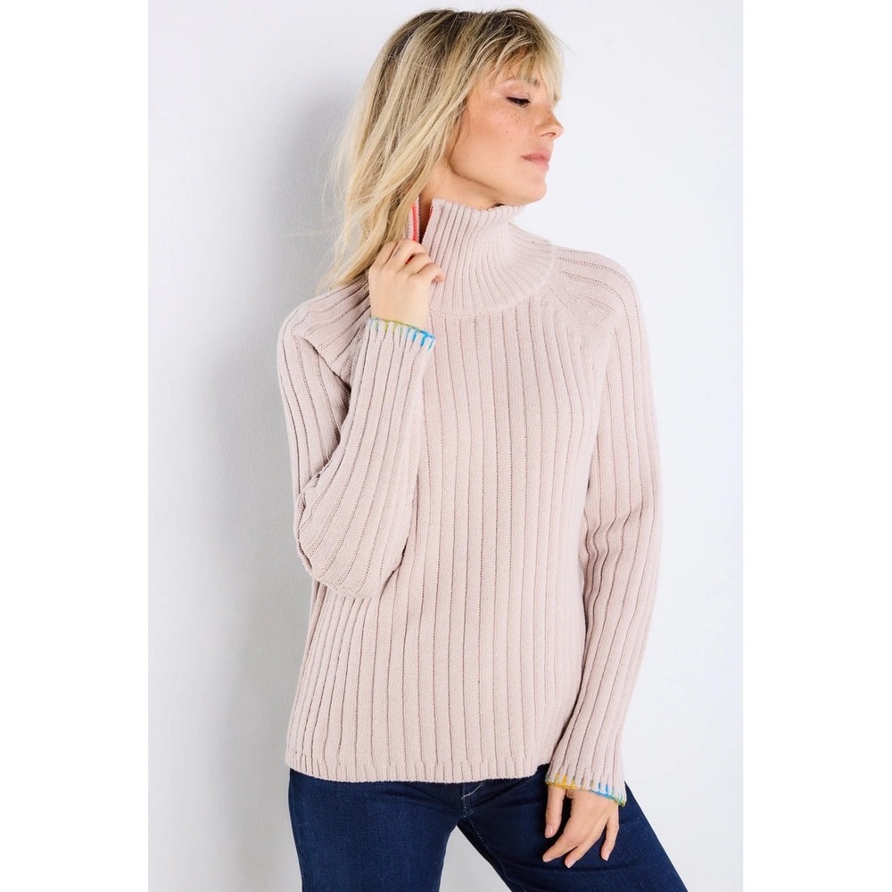 Lisa Todd Spellbound Knit Ribbed Sweater Zipper Neck‎ Women's Size XL